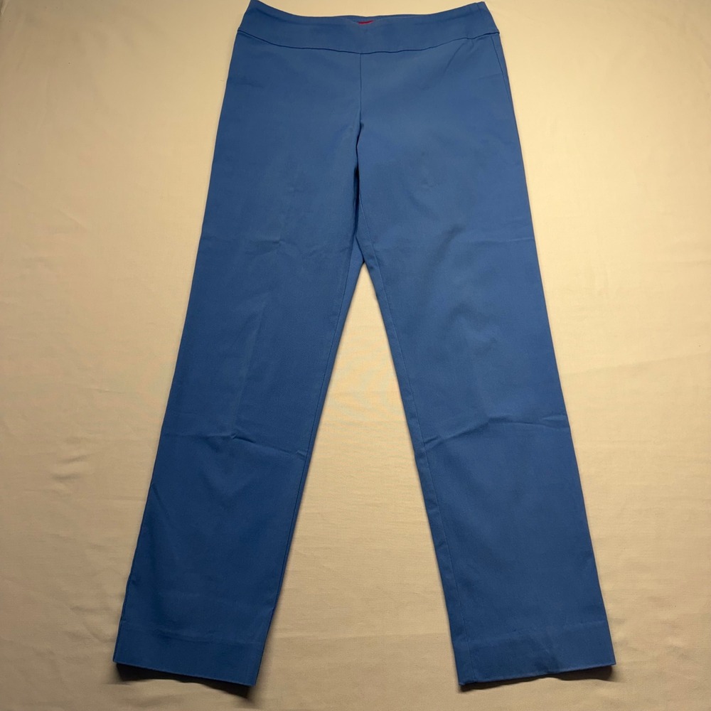 Krazy Larry Pull On Pants Womens 8 Blue Stretch Slim Straight Ankle Made USA